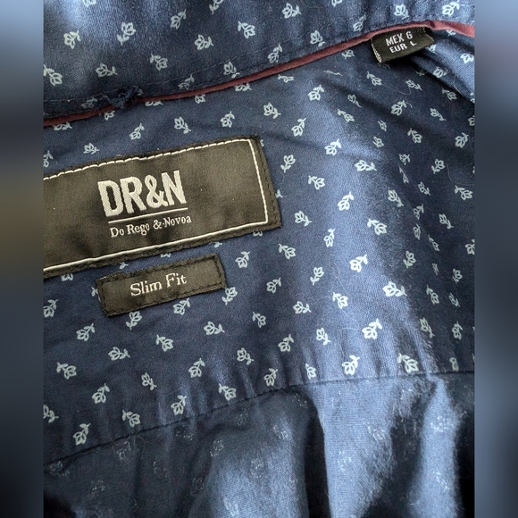 DR&N Printed Dark Blue Shirt L - Picture 9 of 10